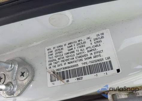 2008 Honda Accord 3.5 Ex-L from USA, damaged, VIN 1HGCP36868A066955
